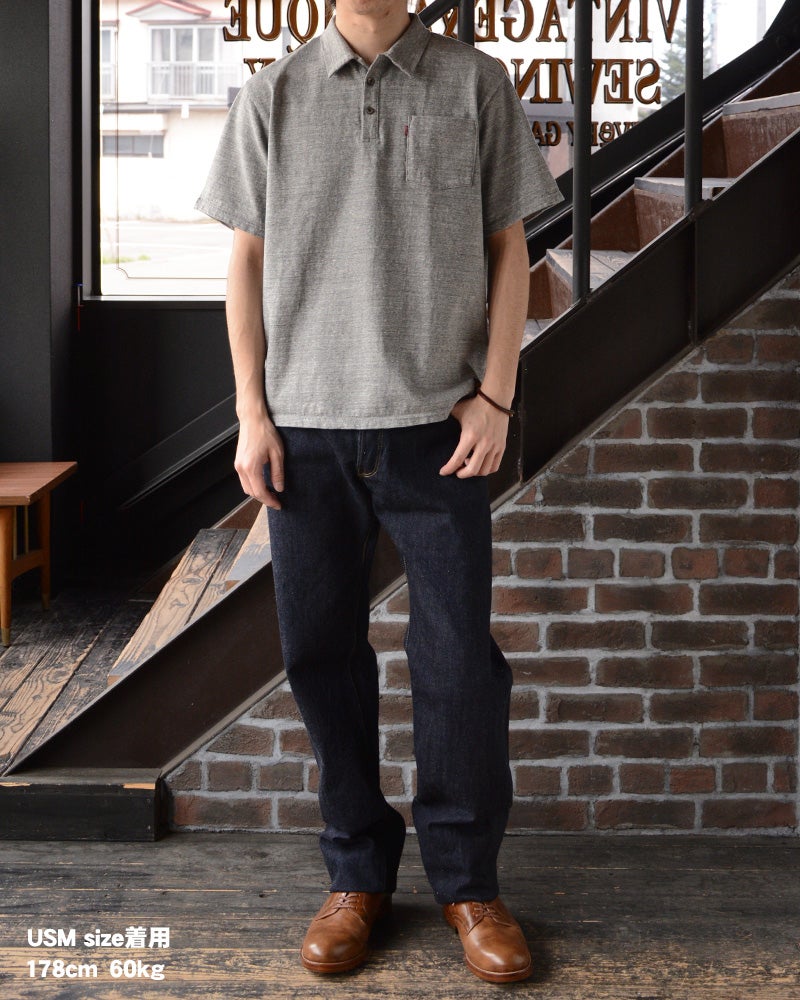 OCTS-00 MDGRY OPEN COLLAR T-SHIRT OCTS00 DELUXEWARE デラックスウエアシャツ オープンカラーシャツ ポロシャツ-シャツ半袖の画像
