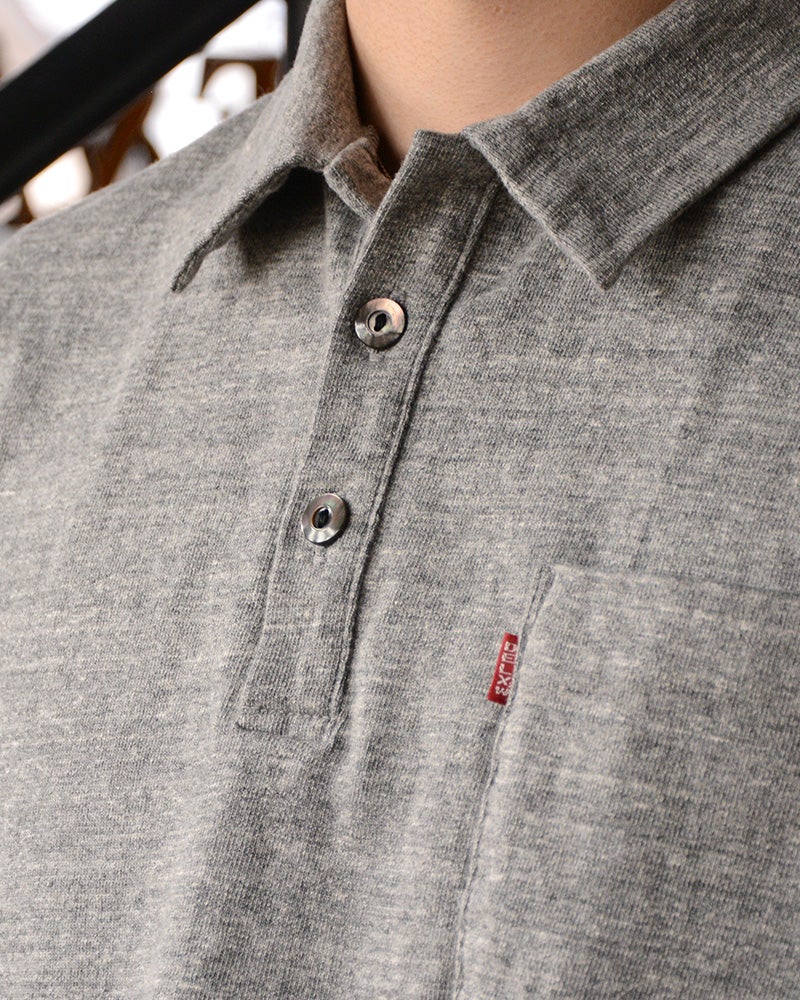 OCTS-00 MDGRY OPEN COLLAR T-SHIRT OCTS00 DELUXEWARE デラックスウエアシャツ オープンカラーシャツ ポロシャツ-シャツ半袖の画像