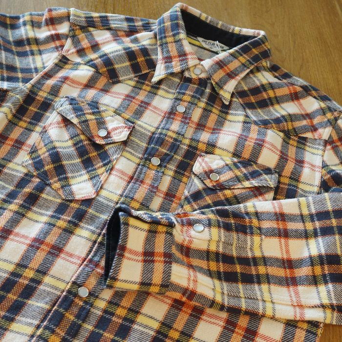  FN-SNW-014L フランネルチェックウエスタンシャツ014L FNSNW014L FLATHEAD フラットヘッド OMBRE CHECK FLANNEL WESTERN SHIRTの画像