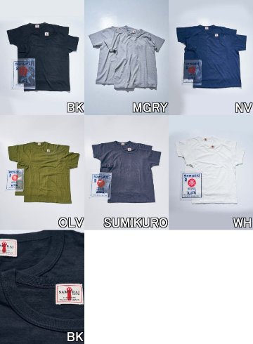 2PST-01 無地クルーネック2パックTシャツ 2PST01 SAMURAIJEANS サムライジーンズTシャツ 無地Tシャツ 2枚組の画像