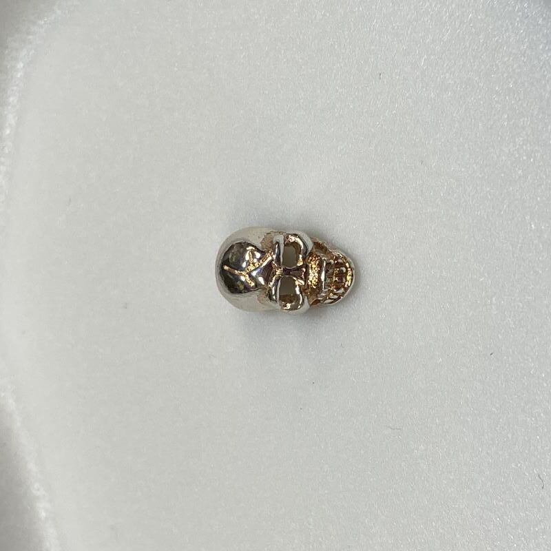 SV-SKULL-1 シルバー ビーズ パーツ スカル ドクロ レザークラフト ハンドメイド 約10mm SVSKULL1の画像