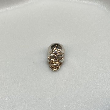 SV-SKULL-1 シルバー ビーズ パーツ スカル ドクロ レザークラフト ハンドメイド 約10mm SVSKULL1の画像