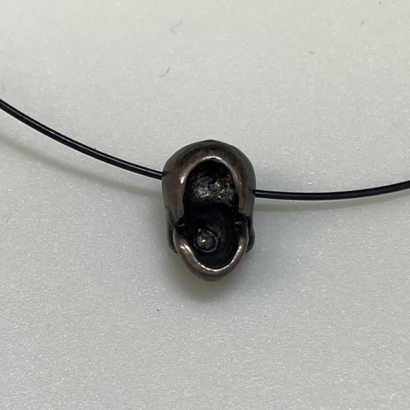 SV-SKULL-5 シルバー ビーズ パーツ スカル ドクロ レザークラフト ハンドメイド 約10mm SVSKULL5の画像