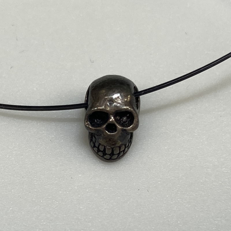 SV-SKULL-5 シルバー ビーズ パーツ スカル ドクロ レザークラフト ハンドメイド 約10mm SVSKULL5の画像
