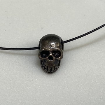 SV-SKULL-5 シルバー ビーズ パーツ スカル ドクロ レザークラフト ハンドメイド 約10mm SVSKULL5の画像