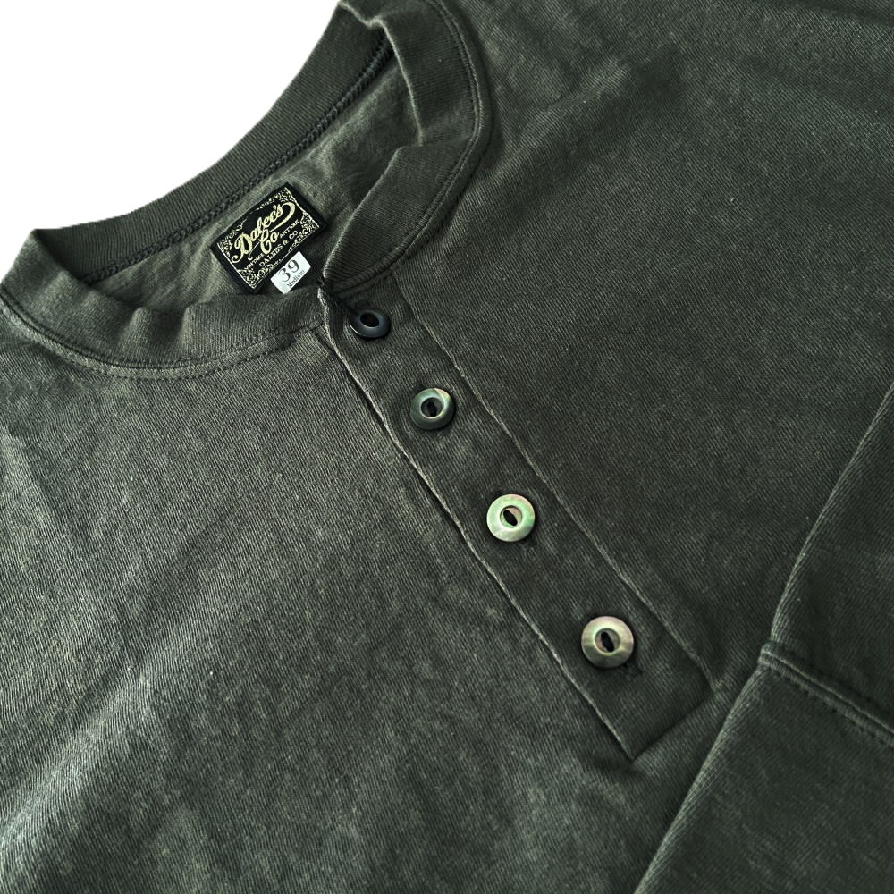 SPINNER.L COAL.GRN WORKER HENLEY NECK SPINNERL DELUXEWARE デラックスウエア長袖Ｔシャツ DALEE'S ダリーズヘンリーネックの画像
