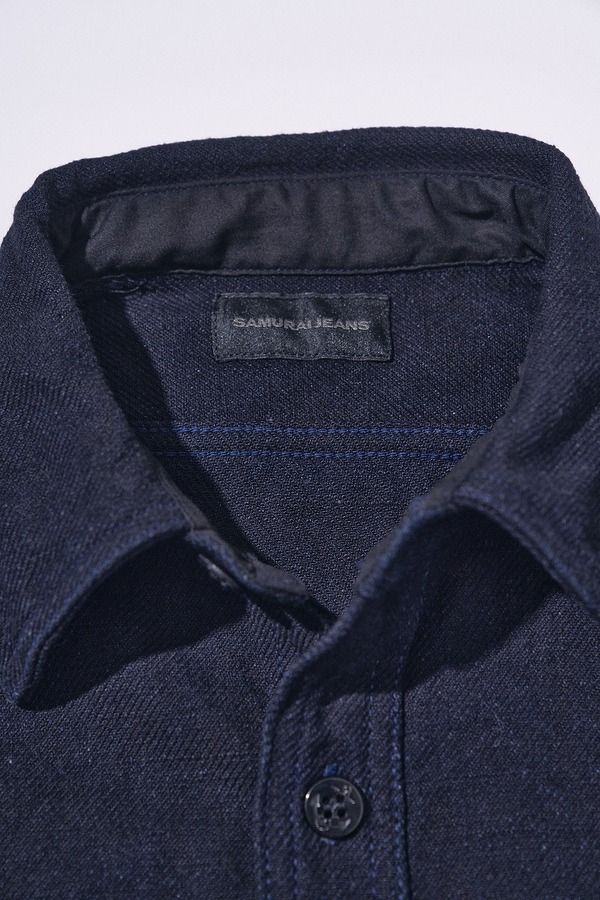 先行予約受付中！SJCPO26-BOB ブラックオンブルーネルCPOシャツ SJCPO26BOB SAMURAIJEANS サムライジーンズシャツ 長袖シャツの画像