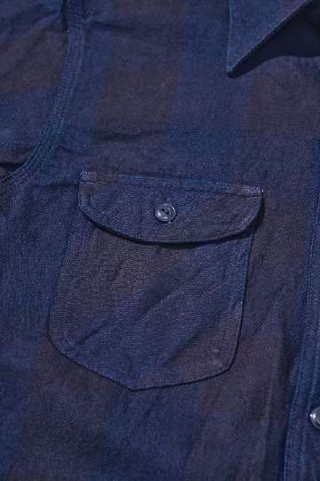 先行予約受付中！SSS26-BOB ブラックオンブルーブロックチェックシャツ SSS26BOB SAMURAIJEANS サムライジーンズシャツ 長袖シャツの画像