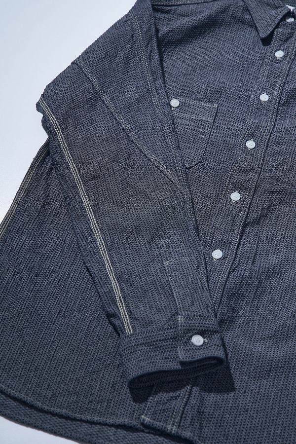 先行予約受付中！SJCBS26-BOB ブラックオンブルー刺し子シャンブレーシャツ SJCBS26BOB SAMURAIJEANS サムライジーンズシャツ 長袖シャツの画像