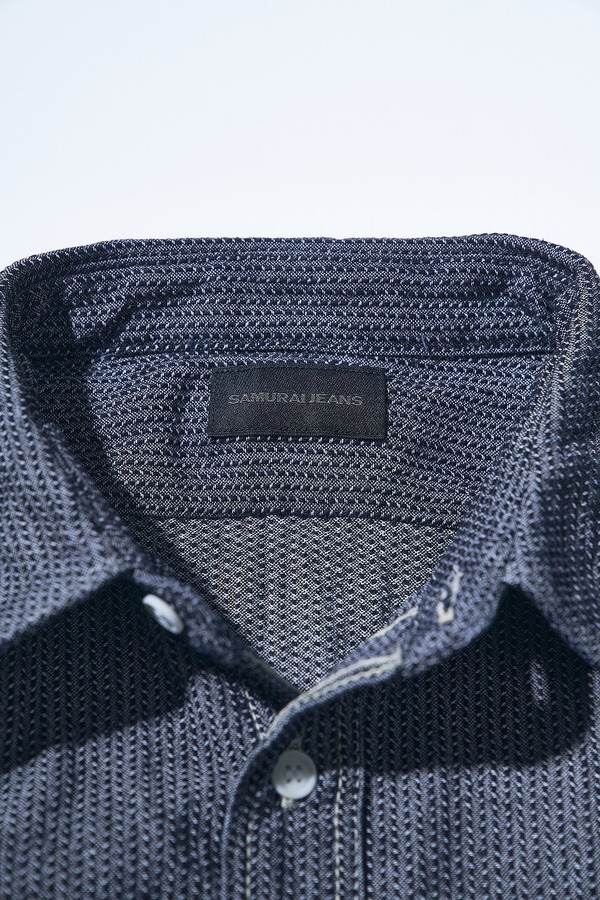 先行予約受付中！SJCBS26-BOB ブラックオンブルー刺し子シャンブレーシャツ SJCBS26BOB SAMURAIJEANS サムライジーンズシャツ 長袖シャツの画像