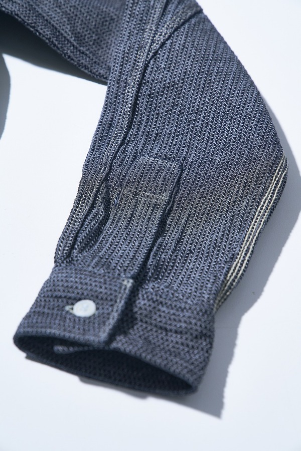 先行予約受付中！SJCBS26-BOB ブラックオンブルー刺し子シャンブレーシャツ SJCBS26BOB SAMURAIJEANS サムライジーンズシャツ 長袖シャツの画像