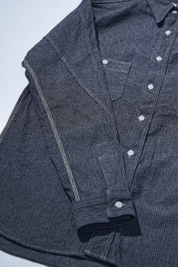 先行予約受付中！SJCBS26-BOB ブラックオンブルー刺し子シャンブレーシャツ SJCBS26BOB SAMURAIJEANS サムライジーンズシャツ 長袖シャツの画像