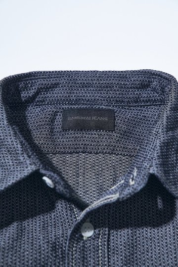先行予約受付中！SJCBS26-BOB ブラックオンブルー刺し子シャンブレーシャツ SJCBS26BOB SAMURAIJEANS サムライジーンズシャツ 長袖シャツの画像