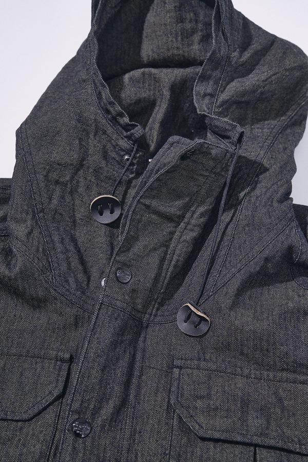 先行予約受付中！SJMPK26-BOB ブラックオンブルーへリンボーンマウンテンパーカー SJMPK26BOB SAMURAIJEANS サムライジーンズジャケットの画像