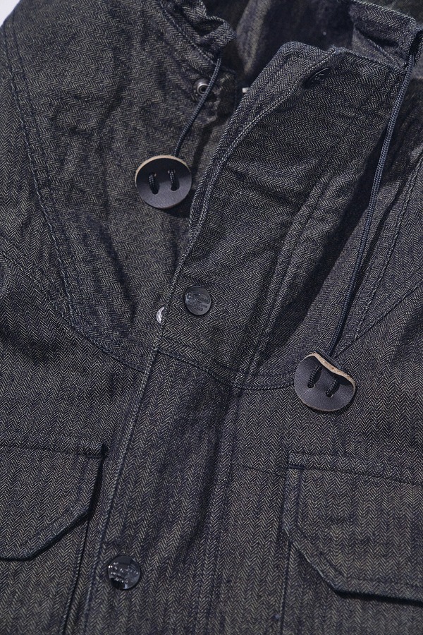 先行予約受付中！SJMPK26-BOB ブラックオンブルーへリンボーンマウンテンパーカー SJMPK26BOB SAMURAIJEANS サムライジーンズジャケットの画像