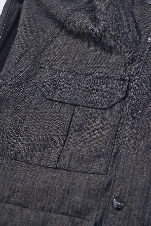 先行予約受付中！SJMPK26-BOB ブラックオンブルーへリンボーンマウンテンパーカー SJMPK26BOB SAMURAIJEANS サムライジーンズジャケットの画像