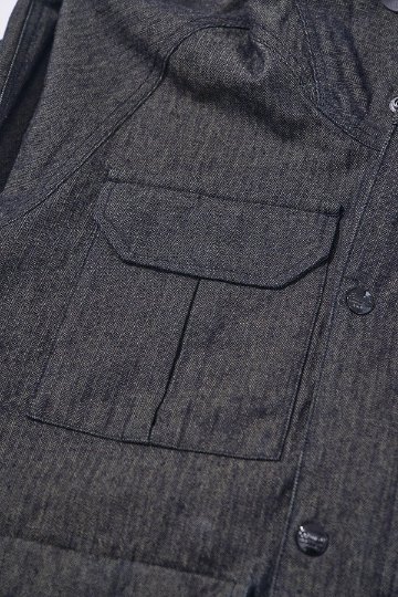 先行予約受付中！SJMPK26-BOB ブラックオンブルーへリンボーンマウンテンパーカー SJMPK26BOB SAMURAIJEANS サムライジーンズジャケットの画像