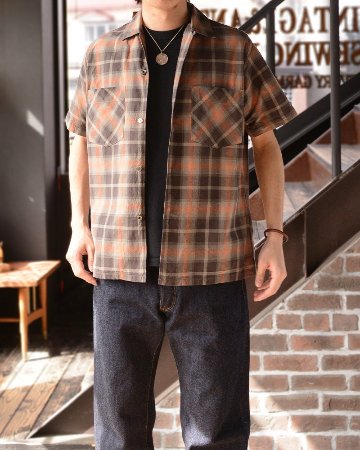 LV-35S 1960s S/S CHECK SHIRT LV35S DELUXEWARE デラックスウエア半袖シャツ シャツ半袖の画像