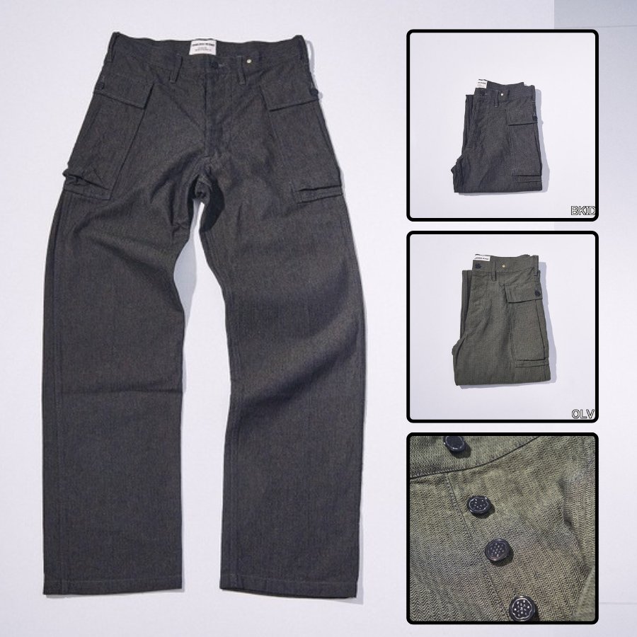 先行予約受付中！SJAP26-BOB ブラックオンブルーへリンボーンアーミーパンツ SJAP26BOB SAMURAIJEANS サムライジーンズデニムジーンズの画像