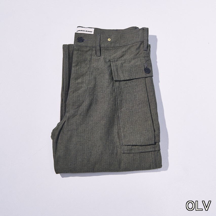 先行予約受付中！SJAP26-BOB ブラックオンブルーへリンボーンアーミーパンツ SJAP26BOB SAMURAIJEANS サムライジーンズデニムジーンズの画像