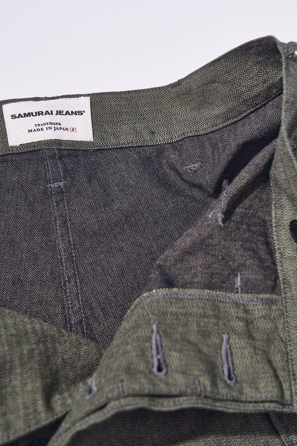 先行予約受付中！SJAP26-BOB ブラックオンブルーへリンボーンアーミーパンツ SJAP26BOB SAMURAIJEANS サムライジーンズデニムジーンズの画像