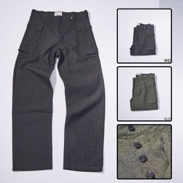 先行予約受付中！SJAP26-BOB ブラックオンブルーへリンボーンアーミーパンツ SJAP26BOB SAMURAIJEANS サムライジーンズデニムジーンズの画像