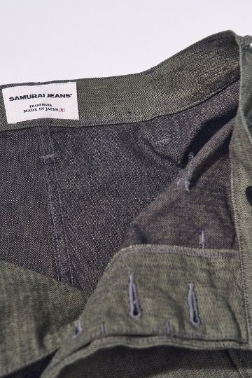 先行予約受付中！SJAP26-BOB ブラックオンブルーへリンボーンアーミーパンツ SJAP26BOB SAMURAIJEANS サムライジーンズデニムジーンズの画像