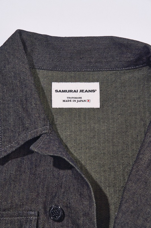 先行予約受付中！SJFJK26-BOB ブラックオンブルーへリンボーンフィールドジャケット SJFJK26BOB SAMURAIJEANS サムライジーンズジャケット アウターの画像