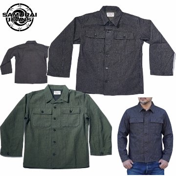 SJFJK26-BOB ブラックオンブルーへリンボーンフィールドジャケット SJFJK26BOB SAMURAIJEANS サムライジーンズジャケット アウターの画像