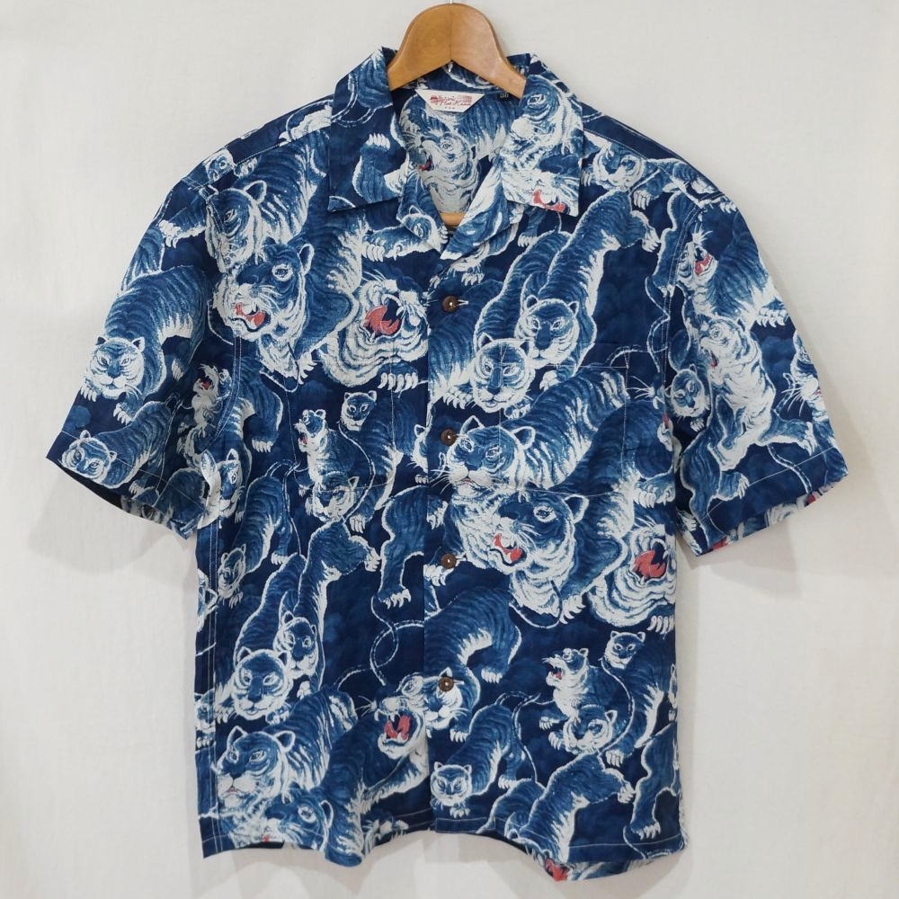 FN-SCR-017S リネン半袖シャツ百虎 桐箱入 FNSCR017S FLATHEAD フラットヘッド オープンカラーシャツ LINEN SHORT SLEEVE SHIRT HYAKU TORAの画像