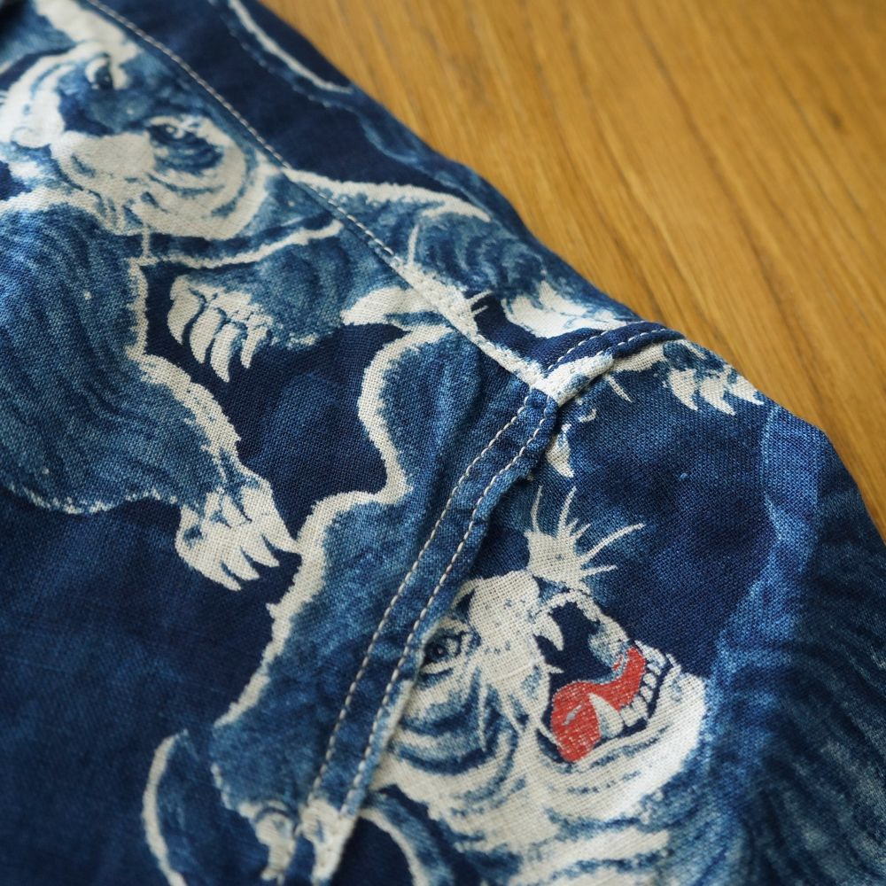 FN-SCR-017S リネン半袖シャツ百虎 桐箱入 FNSCR017S FLATHEAD フラットヘッド オープンカラーシャツ LINEN SHORT SLEEVE SHIRT HYAKU TORAの画像
