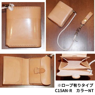 C15AN C15AN-R C15AN二つ折り財布ロープ付 C15ANR 黒羽（CROW：クロウ) ハーフウォレット（ショートウォレット：二つ折り財布)の画像