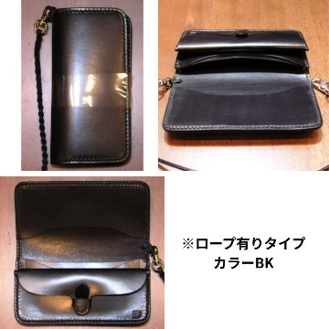 CBM185 CBM185-R CBM185マチ付きロングウォレット 黒羽（CROW：クロウ)ロングウォレット(長財布) CBM185Rの画像