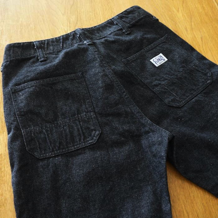 FN-S-DB001 12.5oz BLACK DENIM HALF PANTS FNSDB001 FLATHEAD フラットヘッドデニムジーンズ フラットヘッドジーンズ ハーフパンツ ショートパンツの画像