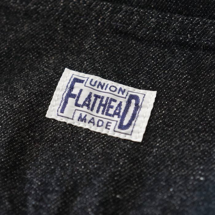 FN-S-DB001 12.5oz BLACK DENIM HALF PANTS FNSDB001 FLATHEAD フラットヘッドデニムジーンズ フラットヘッドジーンズ ハーフパンツ ショートパンツの画像