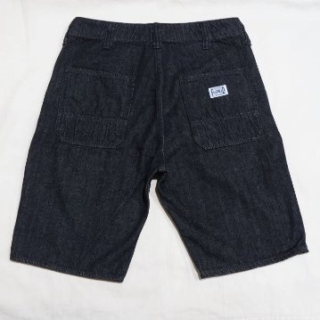 FN-S-DB001 12.5oz BLACK DENIM HALF PANTS FNSDB001 FLATHEAD フラットヘッドデニムジーンズ フラットヘッドジーンズ ハーフパンツ ショートパンツの画像