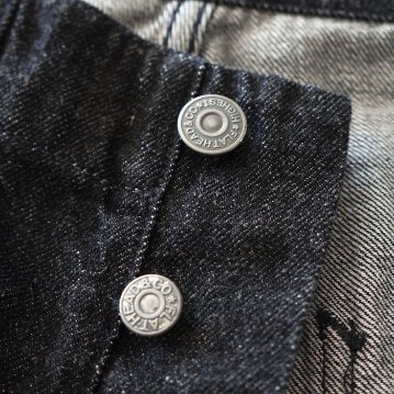 FN-S-DB001 12.5oz BLACK DENIM HALF PANTS FNSDB001 FLATHEAD フラットヘッドデニムジーンズ フラットヘッドジーンズ ハーフパンツ ショートパンツの画像