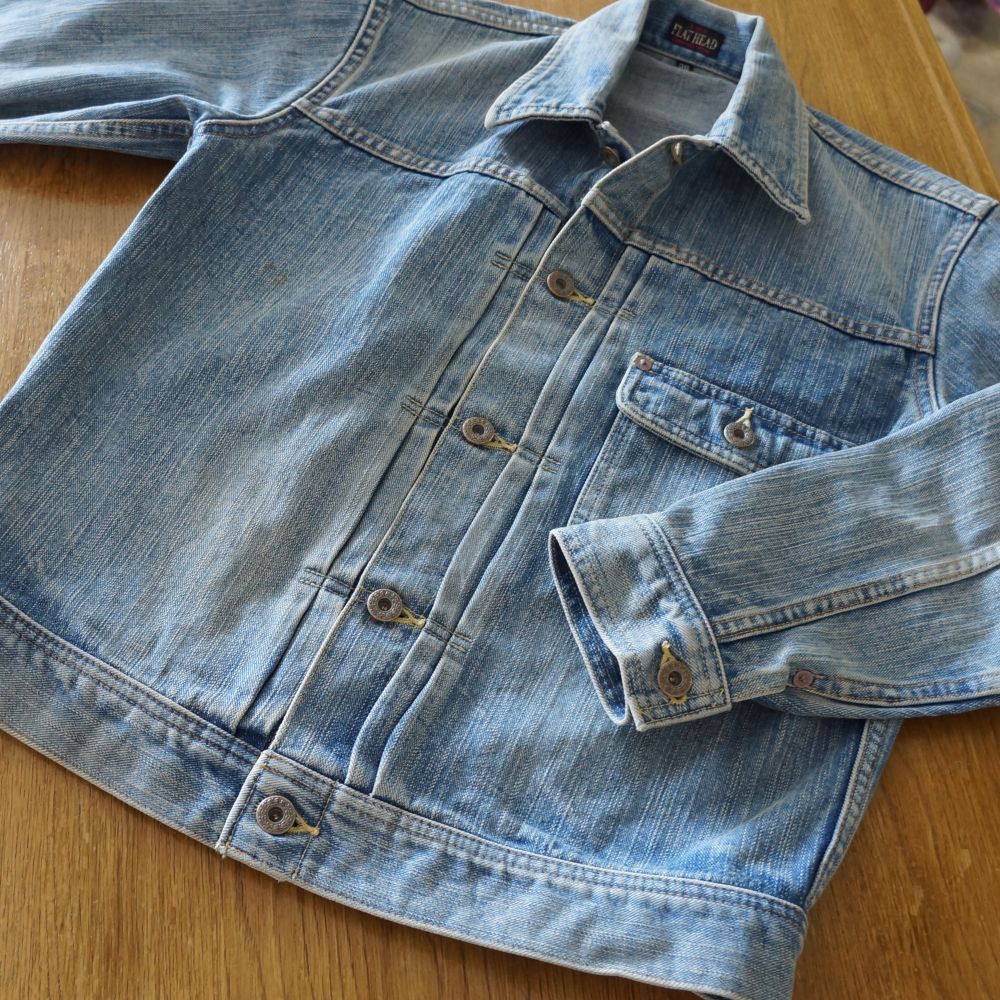 FN-OJ-D101C 14.5oz 左綾ジンバブエコットン デニムジャケット 40sモデル リアルエイジング加工 FNOJD101C FLATHEAD フラットヘッド デニムジャケット Gジャンの画像