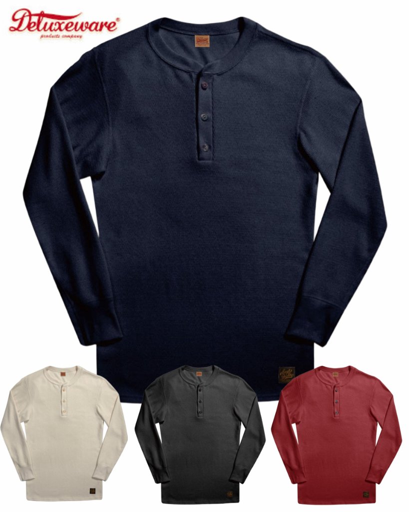 先行予約受付中！MILH-00 MIL-SPEC THERMAL HENLY-NECK MILH00 DELUXEWARE デラックスウエアサーマルＴシャツ 無地サーマル ヘンリーネックの画像