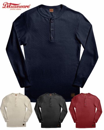 先行予約受付中！MILH-00 MIL-SPEC THERMAL HENLY-NECK MILH00 DELUXEWARE デラックスウエアサーマルＴシャツ 無地サーマル ヘンリーネックの画像