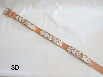 旧商品スペシャルプライス！SD-B40-03-ホワイト-スタッズベルト40-03-SDB4003-セカンドオリジナルバフズナイン ALL HAND MADE(オールハンドメイド)の画像