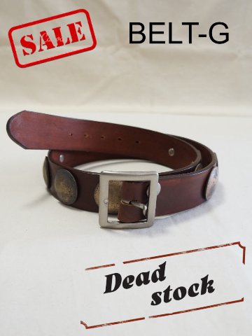 【デッドストック！特価販売！ワケアリ品】BELT-G ベルト  ブランド不明 レザーベルト 長期保管品の画像