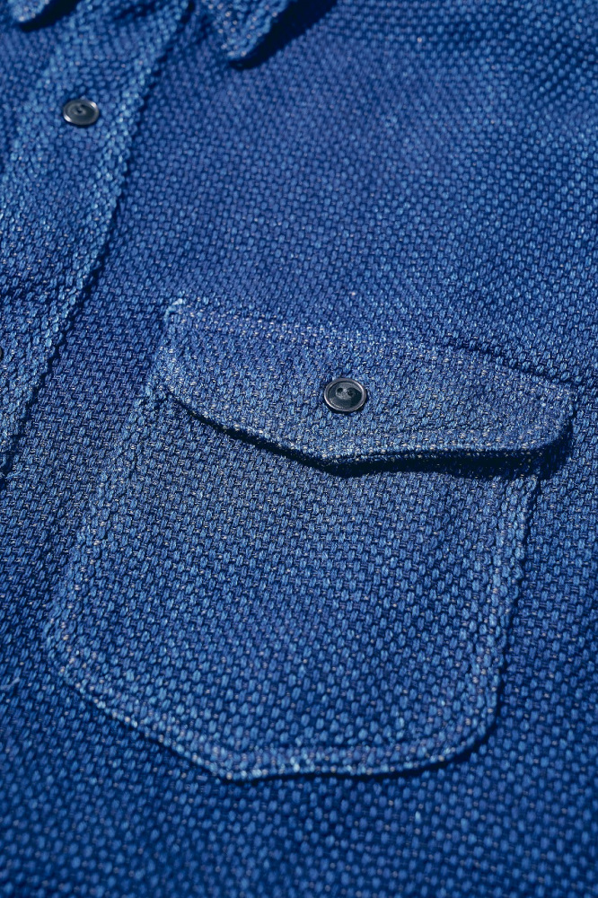 先行予約受付中！SSS27-SK 藍野良刺し子ワークシャツ SSS27SK SAMURAIJEANS サムライジーンズシャツ 長袖シャツの画像