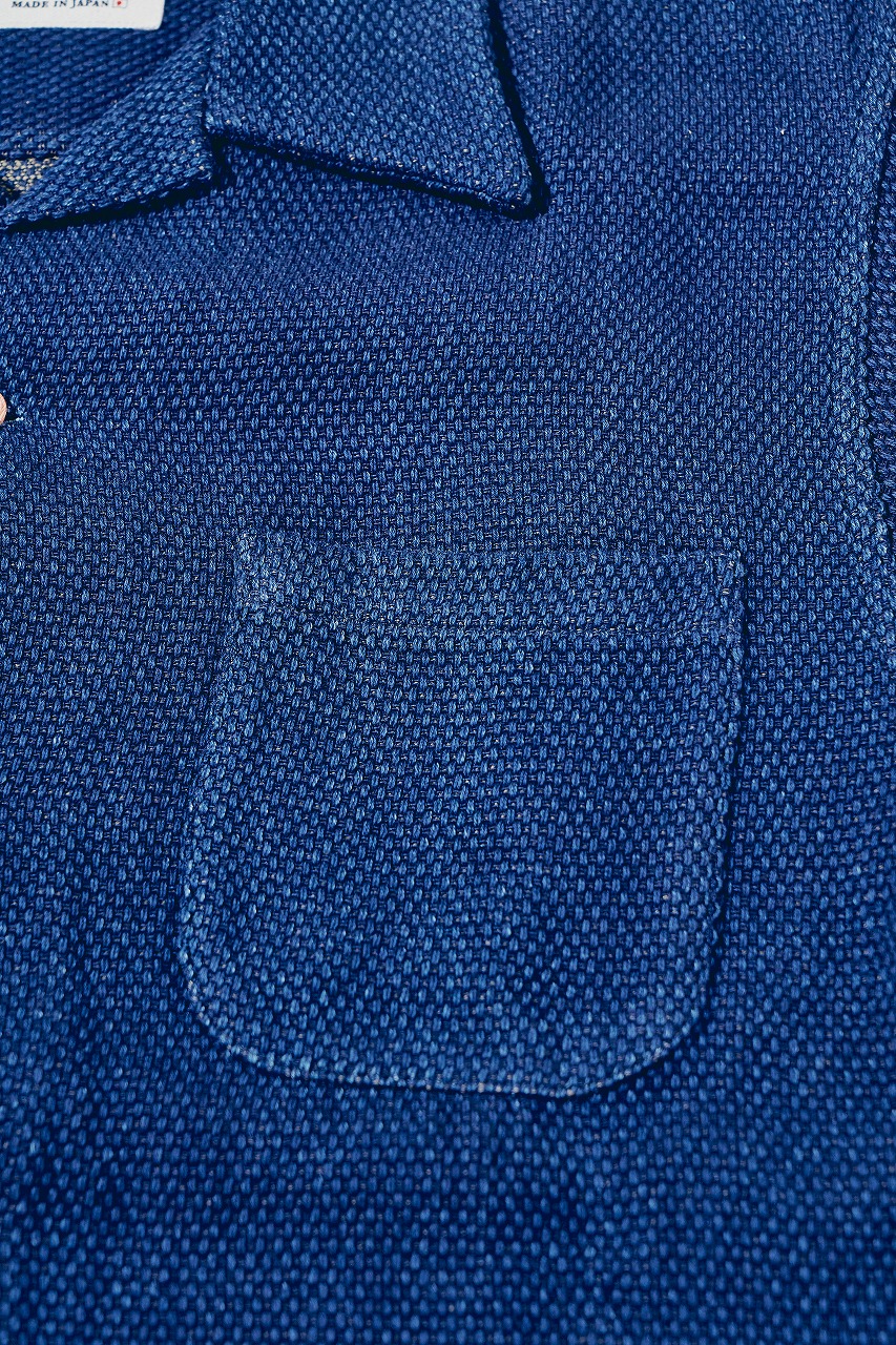 先行予約受付中！SOS27-SK 藍野良刺し子オープンシャツ SOS27SK SAMURAIJEANS サムライジーンズシャツ 半袖シャツの画像