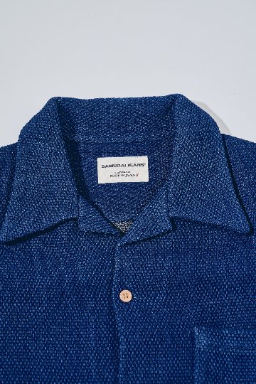 先行予約受付中！SOS27-SK 藍野良刺し子オープンシャツ SOS27SK SAMURAIJEANS サムライジーンズシャツ 半袖シャツの画像