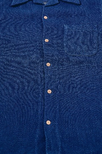先行予約受付中！SOS27-SK 藍野良刺し子オープンシャツ SOS27SK SAMURAIJEANS サムライジーンズシャツ 半袖シャツの画像