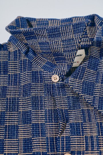 先行予約受付中！SOS27-KSK 襤樓(BORO)藍染め絣生地半袖オープンシャツ SOS27KSK SAMURAIJEANS サムライジーンズシャツ 半袖シャツの画像