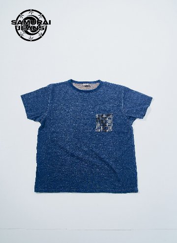 先行予約受付中！SJIT27-102 インディゴ柿渋 SS POCKET T-SHIRT SJIT27102 SAMURAIJEANS サムライジーンズ Tシャツの画像