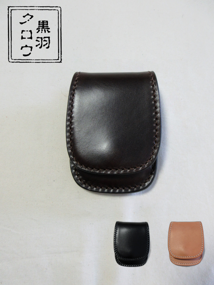 CC-2-小銭入れ2(コインケース2)-CC2-黒羽（CROW：クロウ) レザー メンズの画像