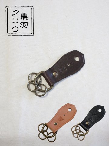 KS-3 NT CRキーホルダー3 KS3 黒羽（CROW：クロウ)キーホルダー レザー メンズの画像